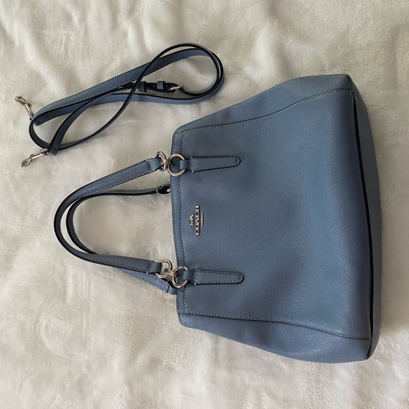 Coach Blue Leather Shoulder Bag with Structured Design - Picture 4 of 7